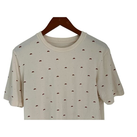 Scotch & Soda Cream T-Shirt With Taco Print Cotton/Elastane Blend Mens Size M - Picture 2 of 8